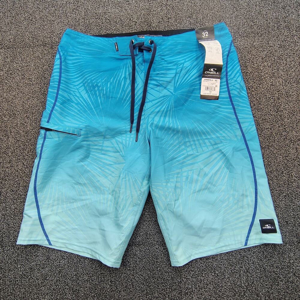 New O’Neill Hyperfreak Size 32 Heat S-Seam Fade 21” Boardshorts Electric Blue